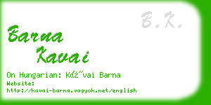 barna kavai business card